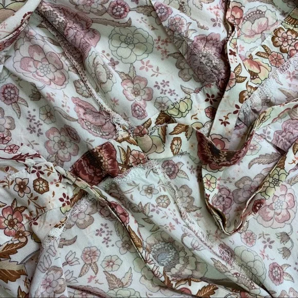 Cotton Pink & White Floral Print Maxi Wrap Dress | M - Picture 5 of 8